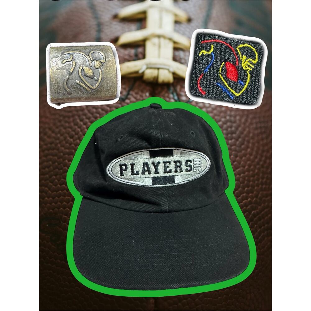 NFL Players Inc Strapback Hat Black Football Embroidered Adjustable Cap